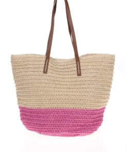 Béžovo-růžová slaměná taška Dorothy Perkins
