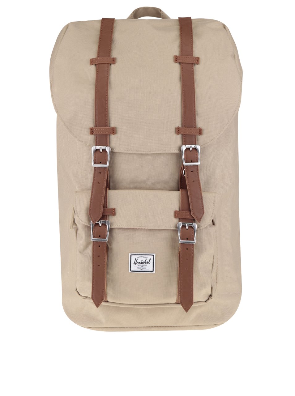 Béžový batoh s hnědými popruhy Herschel Little America Béžový batoh s hnědými popruhy Herschel Little America