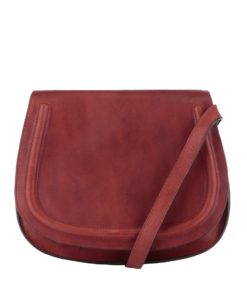 Hnědočervená kožená crossbody kabelka s klopou No.66 Vagabond