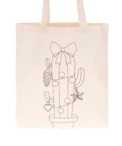 Krémová plátěná taška s potiskem ZOOT Originál Vánoční kaktus