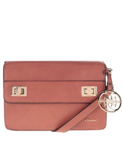 Oranžovohnědá crossbody kabelka s detaily ve zlaté barvě Gionni Harleth