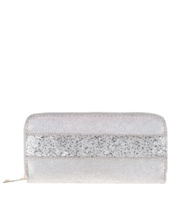 Peněženka s třpytivým pruhem ve stříbrné barvě Haily´s Glitter