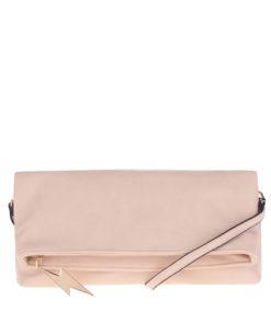 Pudrově růžová koženková kabelka Miss Selfridge