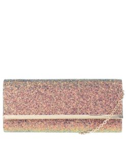 Růžovozlaté třpytivé obdélníkové psaníčko Dorothy Perkins