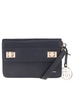 Tmavě modrá crossbody kabelka s detaily ve zlaté barvě Gionni Harlethj