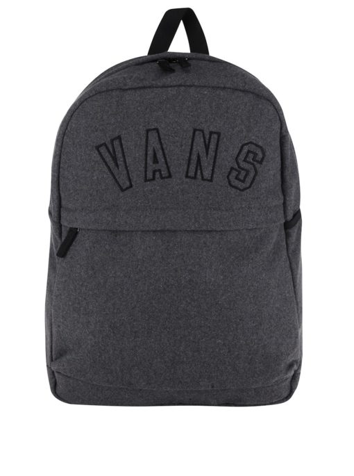 Tmavě šedý batoh s nápisem Vans Quad