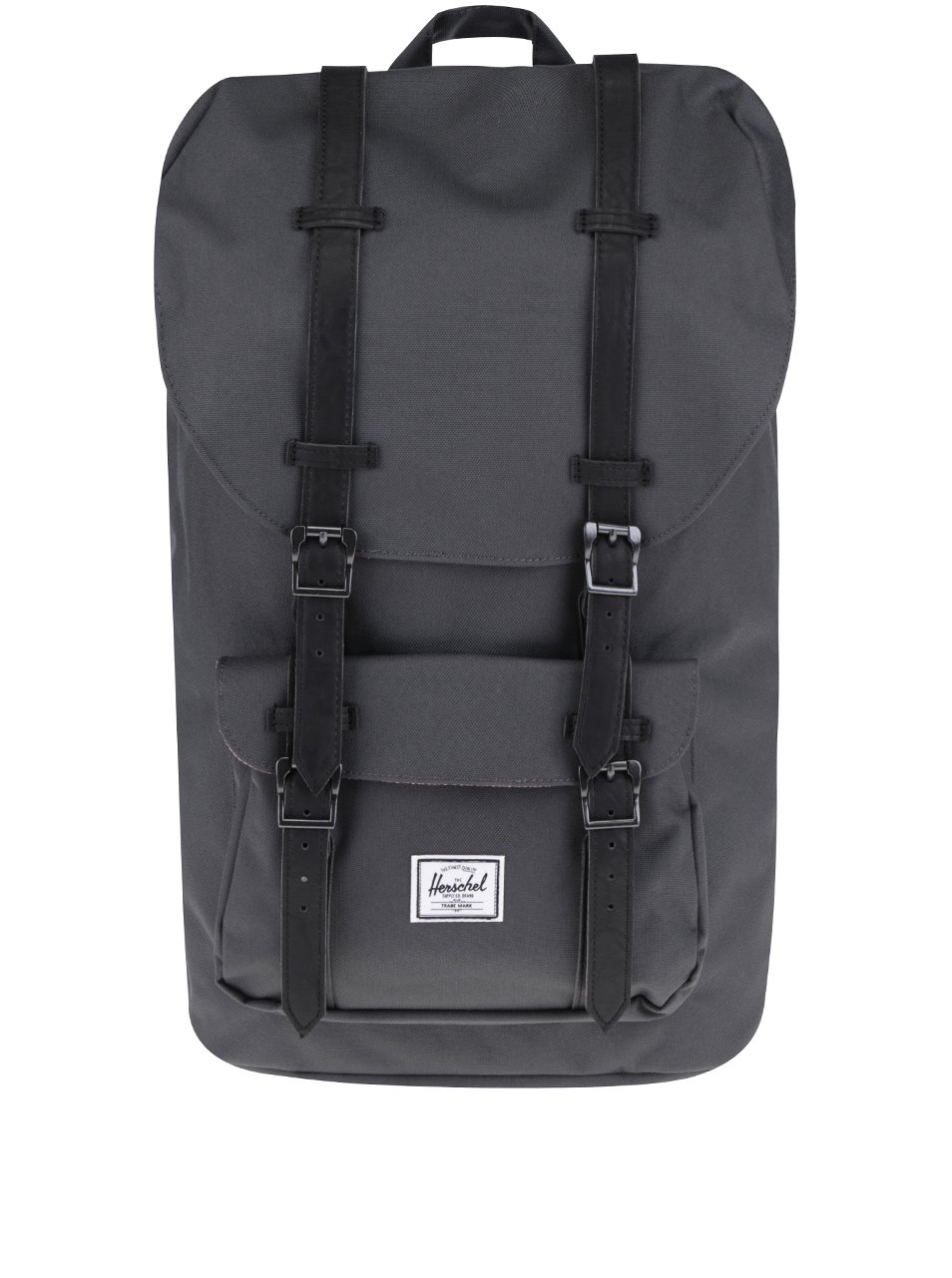 Tmavě šedý batoh s černými popruhy Herschel Little America Tmavě šedý batoh s černými popruhy Herschel Little America