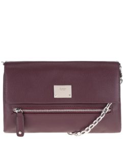 Vínová crossbody kabelka s detaily ve stříbrné barvě Gionni Lia