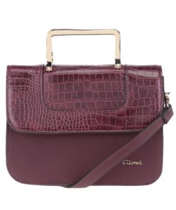 Vínová crossbody kabelka s detaily ve zlaté barvě Gionni Tatiene