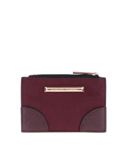 Vínová peněženka na zip v semišové úpravě Dorothy Perkins