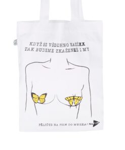 "Dobrá" bílá plátěná taška NaFILM Sedmikrásky