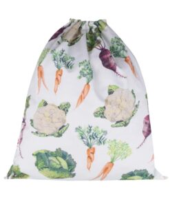 "Dobrý" bílý vak s potiskem zeleniny pro Zachraň jídlo