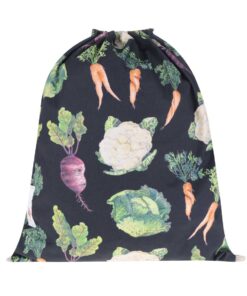 "Dobrý" černý vak s potiskem zeleniny pro Zachraň jídlo