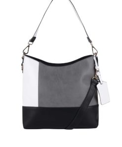 Černo-bílo-šedá velká kabelka LYDC