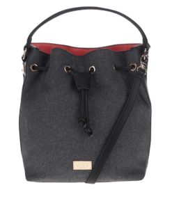 Černo-šedá kabelka se stahováním LYDC