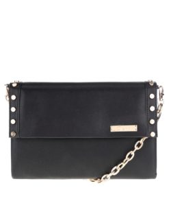 Černá crossbody kabelka s detaily ve zlaté barvě Gionni Romy