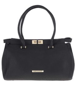 Černá kabelka s detaily ve zlaté barvě Adrienne