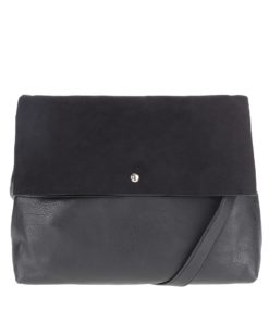 Černá kabelka s klopou v semišové úpravě Dorothy Perkins