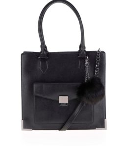 Černá kabelka s přední kapsou a přívěškem ALDO Capricorn