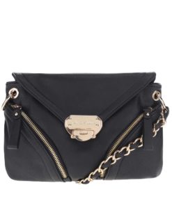 Černá kabelka se zipy a s klopou Andrea Bucci