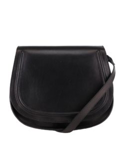 Černá kožená crossbody kabelka s klopou No.66 Vagabond