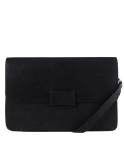 Černá kožená crossbody kabelka s klopou No.78 Vagabond