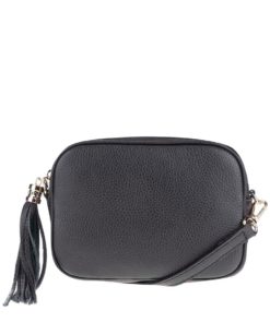 Černá kožená crossbody kabelka se střapcem ZOOT