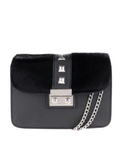 Černá malá crossbody kabelka s cvočky Pieces Diana