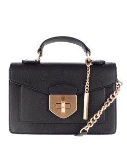 Černá menší crossbody kabelka s detaily ve zlaté barvě ALDO Astirwen