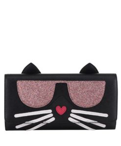 Černá peněženka s motivem kočky KARL LAGERFELD
