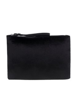 Černé psaníčko s kožešinovým detailem Pieces Diana