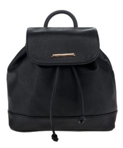 Černý koženkový batoh s detaily ve zlaté barvě Dorothy Perkins