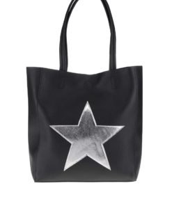 Černý shopper s hvězdou ve stříbrné barvě Haily´s Stellina