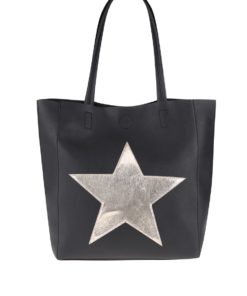 Černý shopper s hvězdou ve zlaté barvě Haily´s Stellina