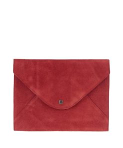 Červené kožené psaníčko Pieces Dina