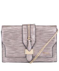 Šedo-hnědá žíhaná vzorovaná crossbody kabelka se zipem Gionni Margarida