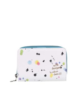 Bílá peněženka s barevnými puntíky Desigual Magnetic New Splatter