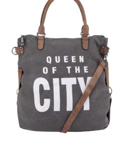 Hnědošedá větší kabelka s potiskem Haily´s Tasche City