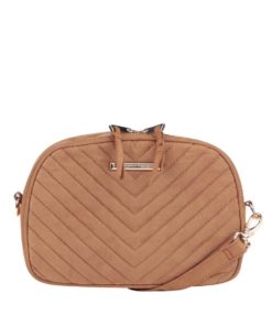Hnědá prošívaná menší crossbody kabelka Dorothy Perkins