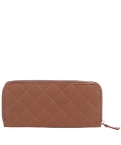 Hnědá prošívaná peněženka s detaily ve zlaté barvě Haily´s Bea