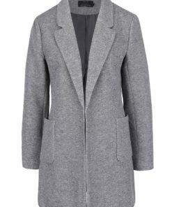 Světle šedý žíhaný lehký kabát ONLY Bager