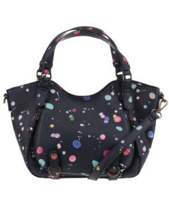 Tmavě modrá menší kabelka s barevnými puntíky Desigual Rotterdam Mini New Splatt