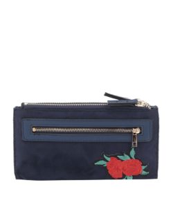 Tmavě modrá peněženka v semišové úpravě s nášivkou Dorothy Perkins
