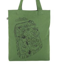 "Dobrá" zelená plátěná taška Cesta domů