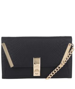 Černá crossbody kabelka s detaily ve zlaté barvě ALDO Ocelavia