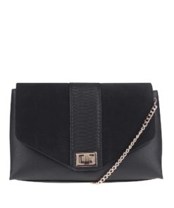 Černá crossbody kabelka s řetízkem ve zlaté barvě Dorothy Perkins