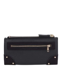 Černá peněženka s detaily ve zlaté barvě Dorothy Perkins