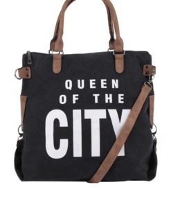 Černá větší kabelka s potiskem Haily´s Tasche City