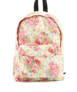 Bílo-růžový květovaný batoh Sass & Belle Vintage Floral Cream