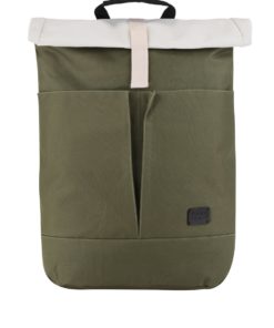 Khaki unisex batoh s krémovou klopou Spiral Detroit 15 l